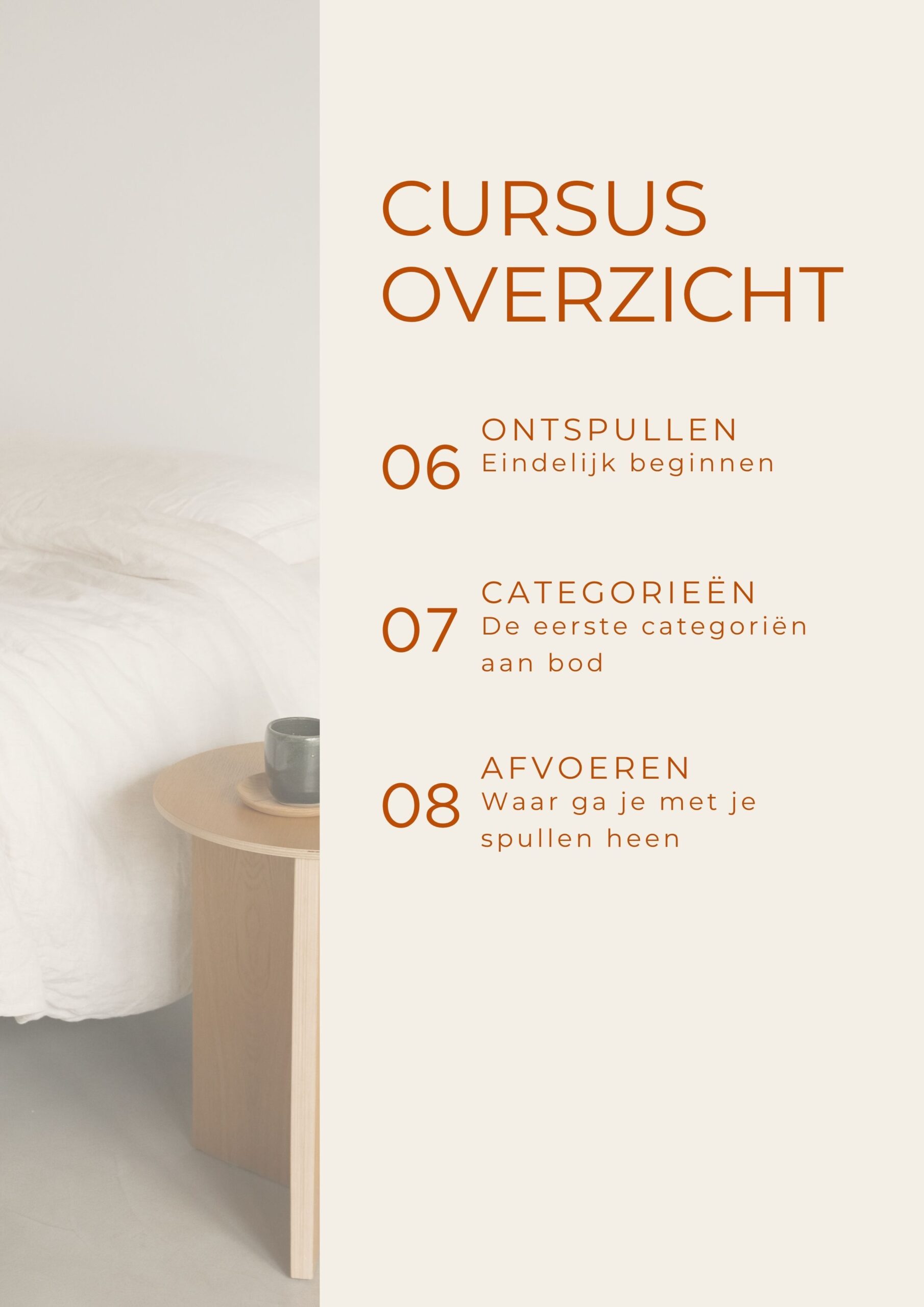 overzicht cursus kickstart naar een minimalistischer thuis